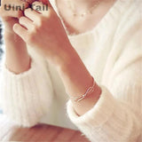 925 Tibetan Silver Open Bow Bracelet - Girlfriend Jewelry