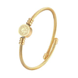 Stainless Steel Adjustable Bangle Twisted Cable Wire Bracelet for Women