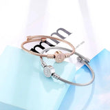 Stainless Steel Adjustable Bangle Twisted Cable Wire Bracelet for Women
