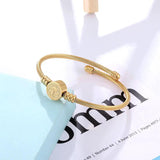 Stainless Steel Adjustable Bangle Twisted Cable Wire Bracelet for Women