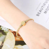Stainless Steel Adjustable Bangle Twisted Cable Wire Bracelet for Women