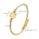 Stainless Steel Adjustable Bangle Twisted Cable Wire Bracelet for Women