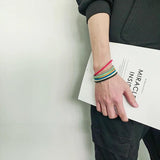 7 Rubber Charms Bracelets Women Multicolor Gothic Bangles Accessories