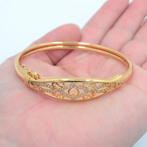 Clear CZ Heart Bangle Jewelry for Women
