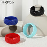 Acrylic Flower Charm Bangle Bracelet, Geometric Wide Cuff for Women