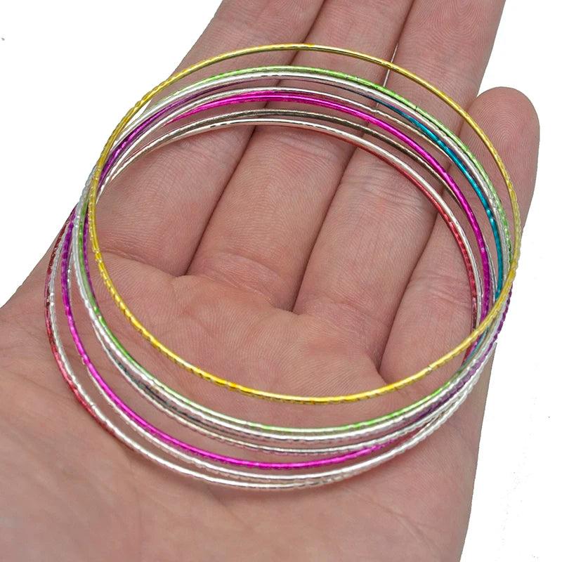 10pcs/Set Iron Alloy Metal Wire Charm Bracelet Lady Jewelry Women Gift