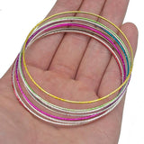 10pcs/Set Iron Alloy Metal Wire Charm Bracelet Lady Jewelry Women Gift