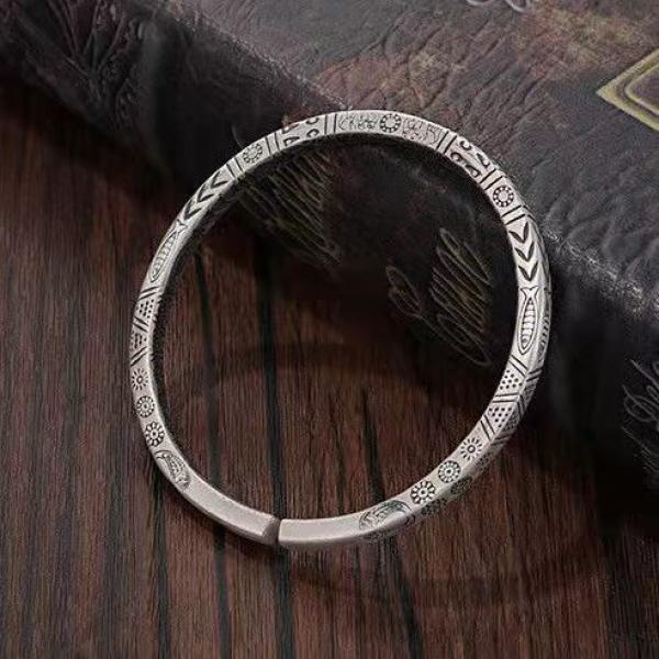 Vintage Engraved Sun Totem Bracelet Men Women Couple Gift