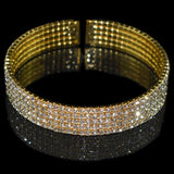 Crystal Charm Bangle Bracelet Adjustable Romantic Wedding Jewelry