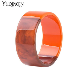 Resin Wide High Bangles for Women Acrylic Bracelets Bangles Female