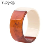 Resin Wide High Bangles for Women Acrylic Bracelets Bangles Female