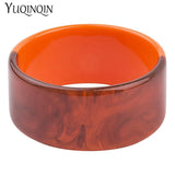 Resin Wide High Bangles for Women Acrylic Bracelets Bangles Female