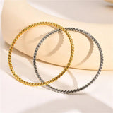 Stainless Steel Braided Rope Cable Bangle Bracelet for Women