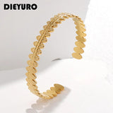 316L Stainless Steel C-Shape Bangle For Women Girl