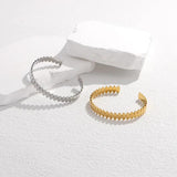 316L Stainless Steel C-Shape Bangle For Women Girl
