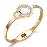 316L Stainless Steel Float Crystal Bracelet Bangles for Women