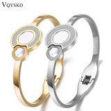 316L Stainless Steel Float Crystal Bracelet Bangles for Women