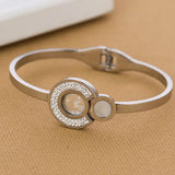 316L Stainless Steel Float Crystal Bracelet Bangles for Women