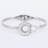 316L Stainless Steel Float Crystal Bracelet Bangles for Women