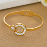 316L Stainless Steel Float Crystal Bracelet Bangles for Women