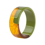 Round Wide Cuff Bangle Bracelet Resin Charms Jewelry