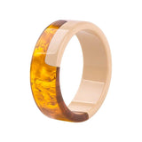Round Wide Cuff Bangle Bracelet Resin Charms Jewelry