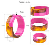 Round Wide Cuff Bangle Bracelet Resin Charms Jewelry