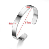 4mm 6mm 8mm Stainless Steel Cuff Bangle & Bracelet Silver Open Braclets