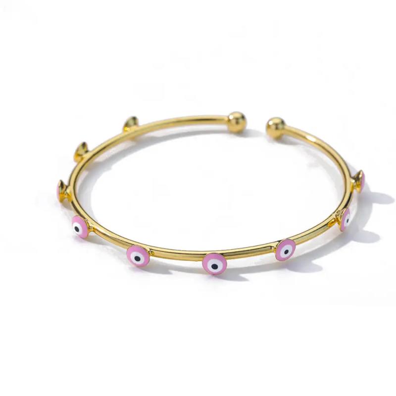 Vintage Stainless Steel Evil Eye Bracelet for Women