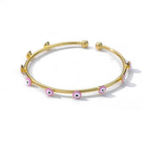 Vintage Stainless Steel Evil Eye Bracelet for Women