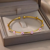 Vintage Stainless Steel Evil Eye Bracelet for Women