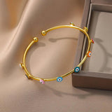 Vintage Stainless Steel Evil Eye Bracelet for Women