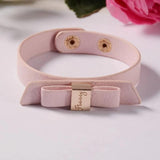Red Leather Bow Bracelet Cuff - Perfect Gift for Women