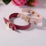 Red Leather Bow Bracelet Cuff - Perfect Gift for Women