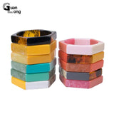 Colorful Acrylic Bracelets Bangle Femme Wide Cuff Bangles for Women