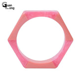 Colorful Acrylic Bracelets Bangle Femme Wide Cuff Bangles for Women