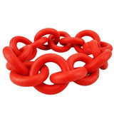 Multicolor Rubber Charm Bracelet Gothic Circle Bangle Jewelry