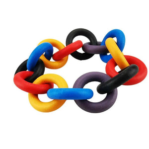 Multicolor Rubber Charm Bracelet Gothic Circle Bangle Jewelry