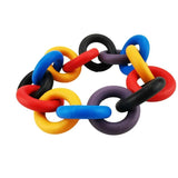 Multicolor Rubber Charm Bracelet Gothic Circle Bangle Jewelry