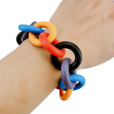 Multicolor Rubber Charm Bracelet Gothic Circle Bangle Jewelry