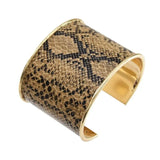 Unique Snakeskin Pattern Leather Cuff Bracelet for Women