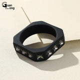 Colorful Resin Crystal Bangle Geometric Square Cuff Bracelet