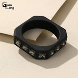 Colorful Resin Crystal Bangle Geometric Square Cuff Bracelet