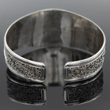 Boho Green Stone Bracelet Vintage Open Bangle for Women