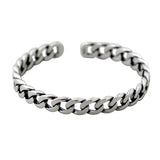 Foxanry Minimalist Silver Bracelet Vintage Punk Thai Silver Lock Chain Bangles