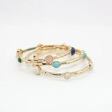 6 Dot Stone Insert Chunky Bangles for Women