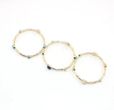 6 Dot Stone Insert Chunky Bangles for Women