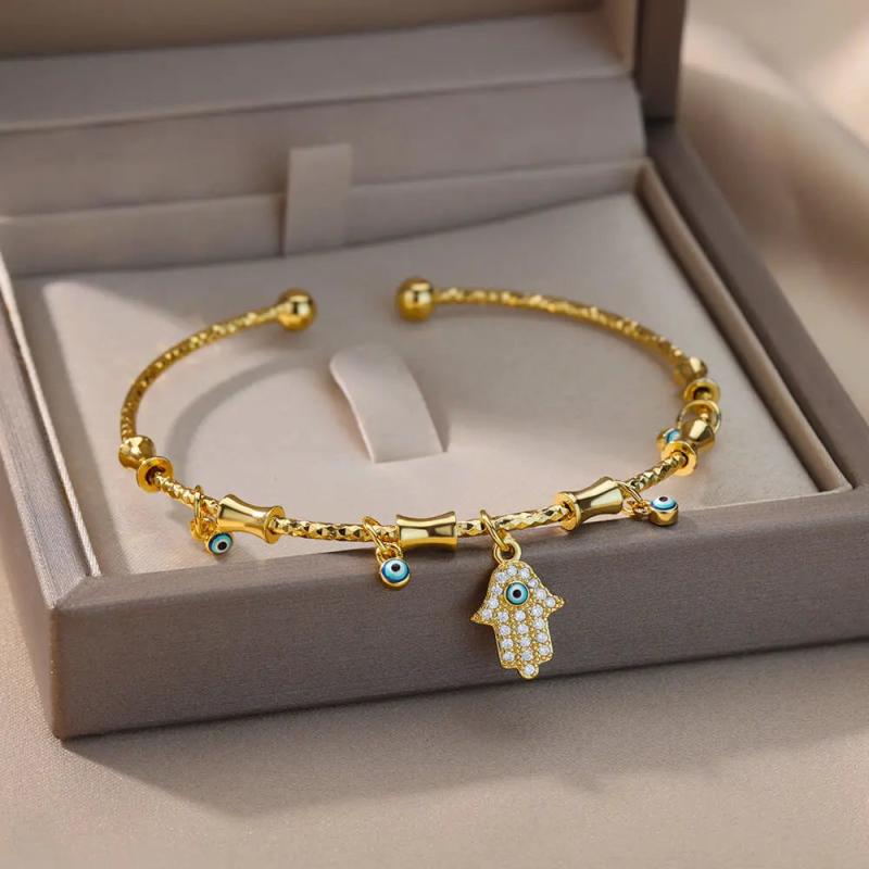 Evil Eye Charm Bracelet Women Zircon Bangle Party Jewelry