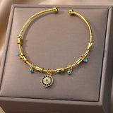 Evil Eye Charm Bracelet Women Zircon Bangle Party Jewelry