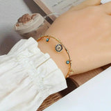 Evil Eye Charm Bracelet Women Zircon Bangle Party Jewelry